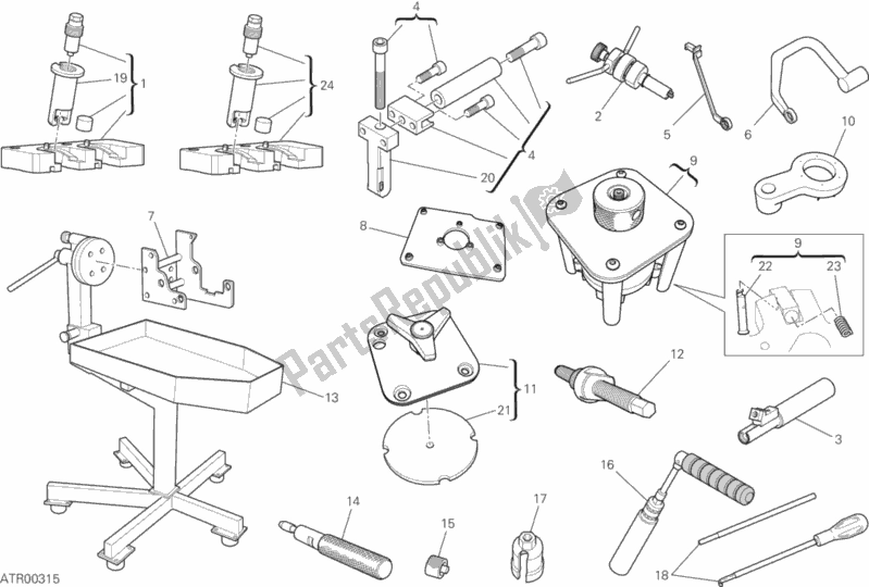 All parts for the 01b - Workshop Service Tools of the Ducati Superbike 1199 Panigale Superleggera USA 2014